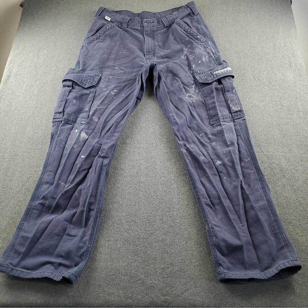 Carhartt FR Cargo Pants Mens 34x30 Navy Blue Flame Resistant Ropeworks